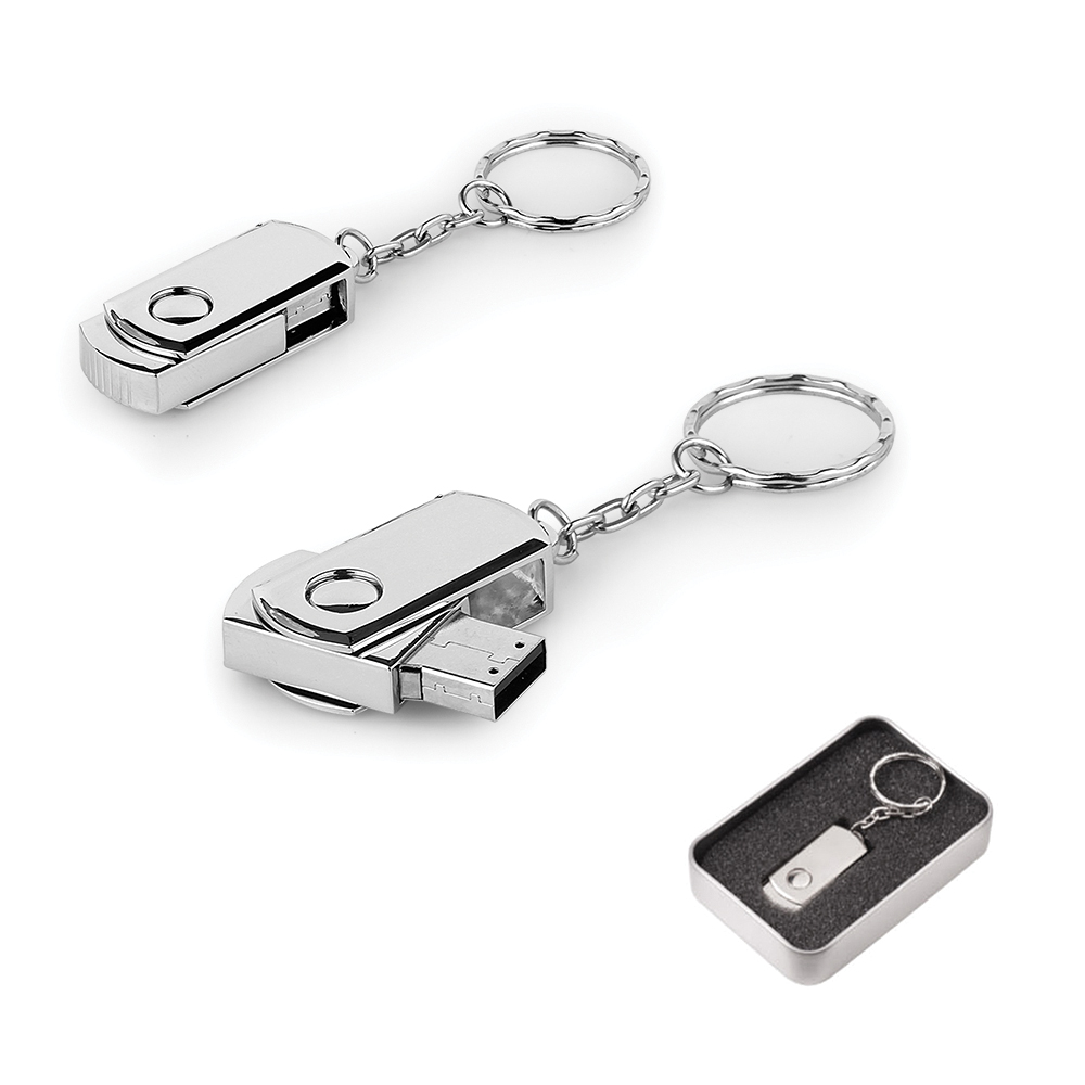 4 GB Döner Kapaklı Metal Anahtarlık USB Bellek